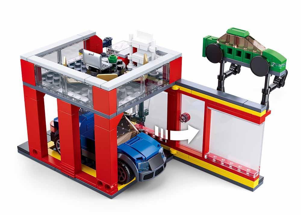 Sluban Town Automobile Sales Service Shop Building Blocks For Ages 6+