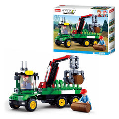 Sluban Log Trailer Large Plastic Building Blocks for Ages 6+