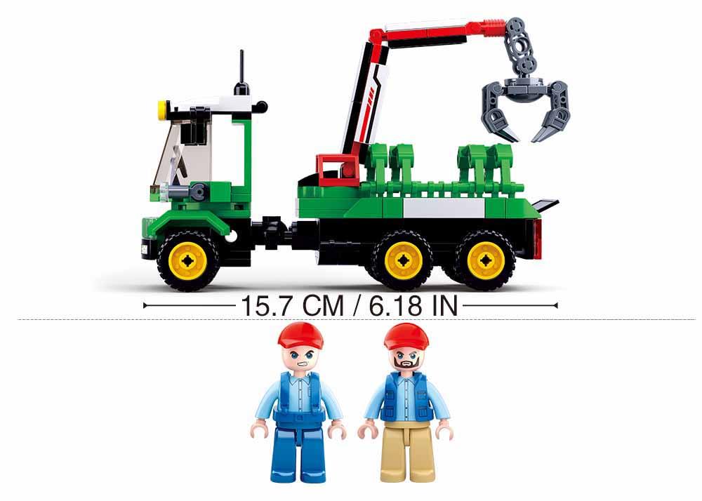 Sluban Log Trailer Large Plastic Building Blocks for Ages 6+