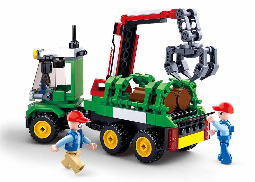 Sluban Log Trailer Large Plastic Building Blocks for Ages 6+