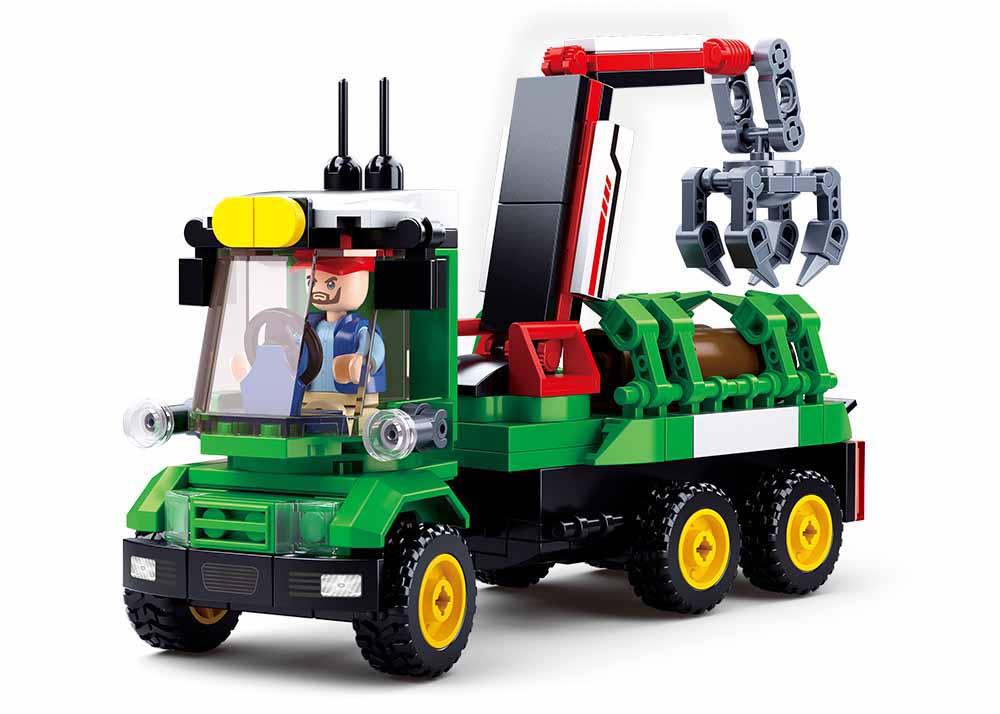 Sluban Log Trailer Large Plastic Building Blocks for Ages 6+
