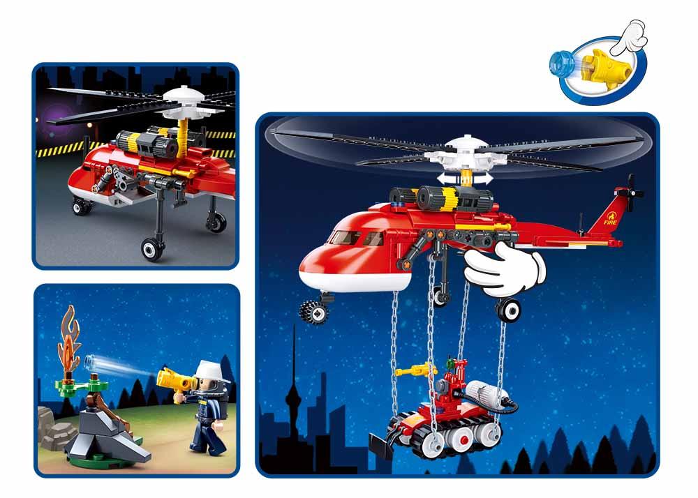 Sluban Fire Helicopter Building Blocks for Ages 8+