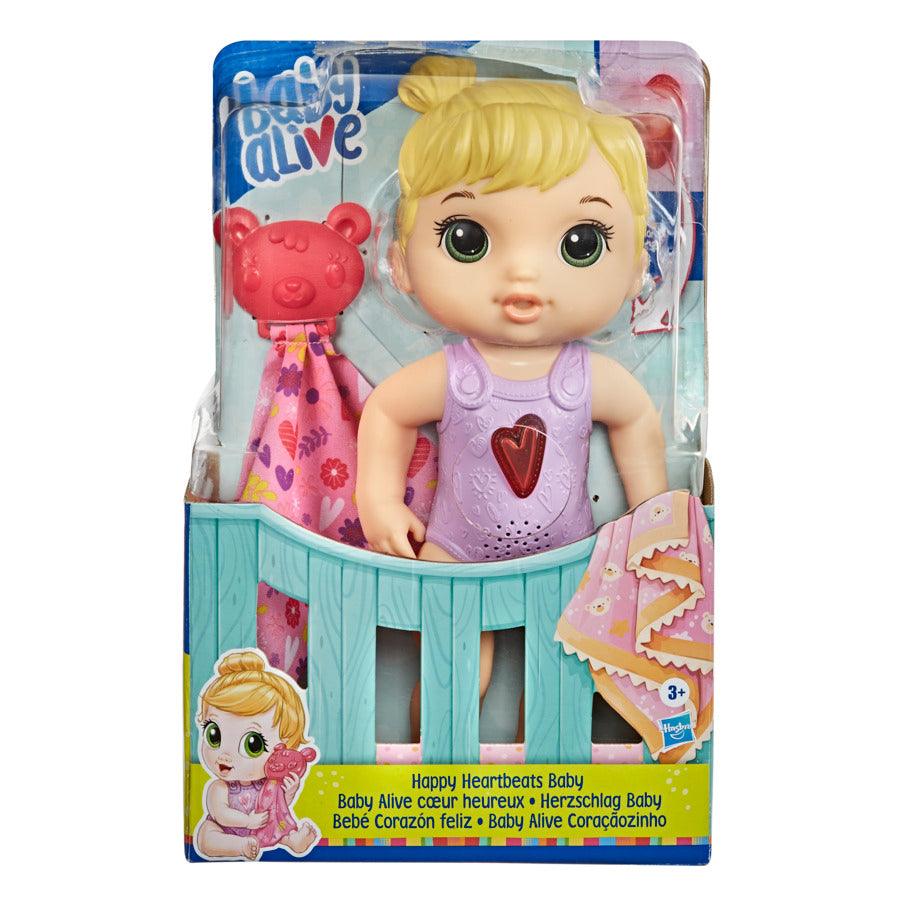 Baby Alive Happy Heartbeats Baby Doll, Responds to Play with 10+ Sounds and Blinking Heart, Toy for Kids Ages 3 Years Old and Up