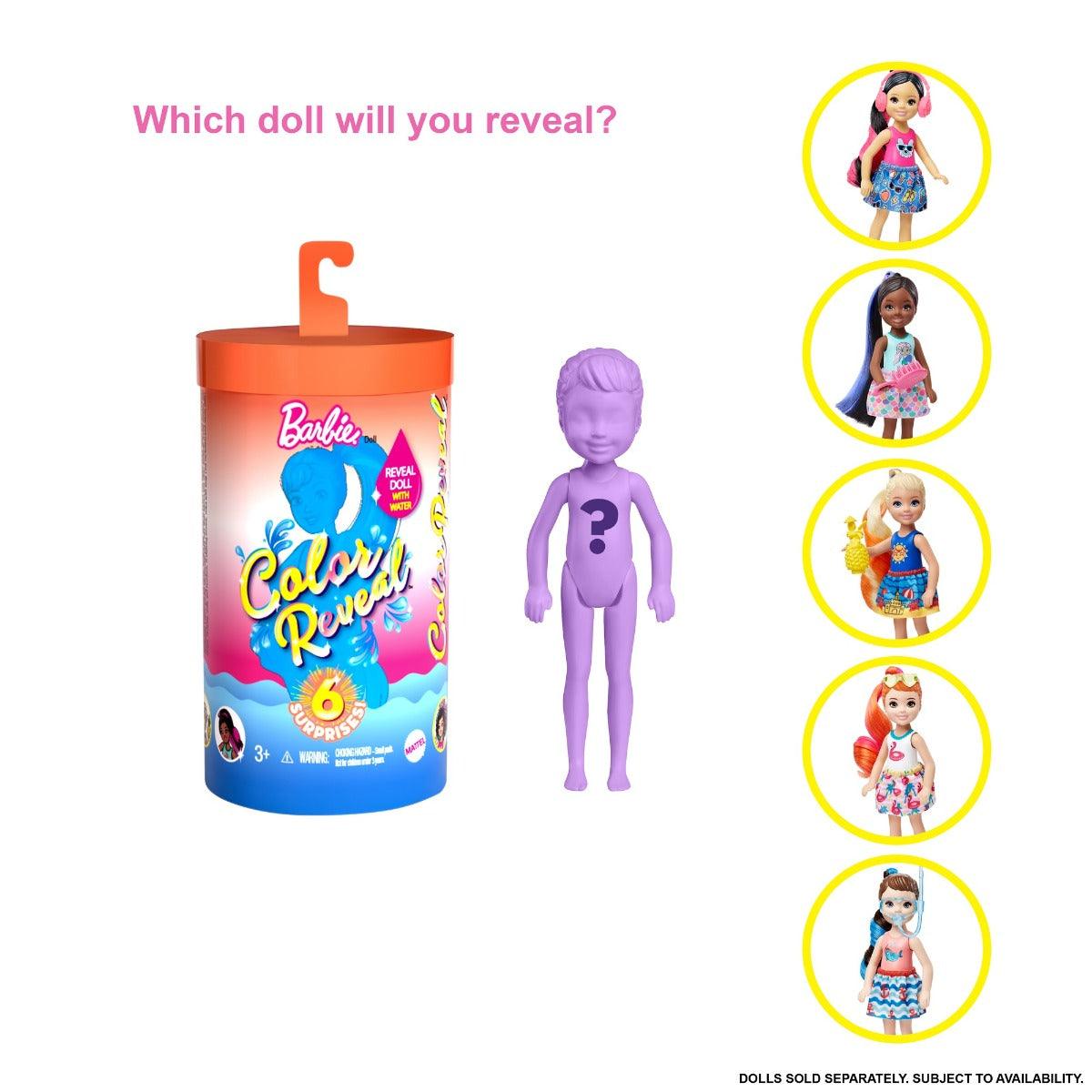 Barbie Chelsea Color Reveal Sunny 'N Cool Series Dolls - Styles May Vary