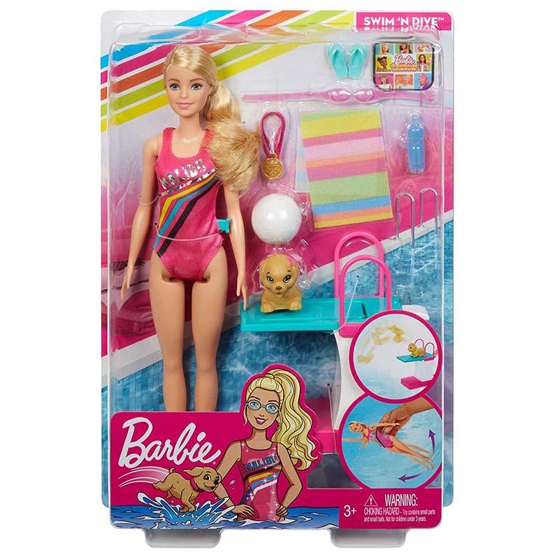 Barbie Dreamhouse Adventures Swim ‚Äö√Ñ√≤N Dive Swimmer Doll and Accessories