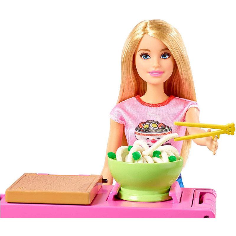 Barbie Noodle Bar Playset with Blonde Doll, Workstation, Accessories
