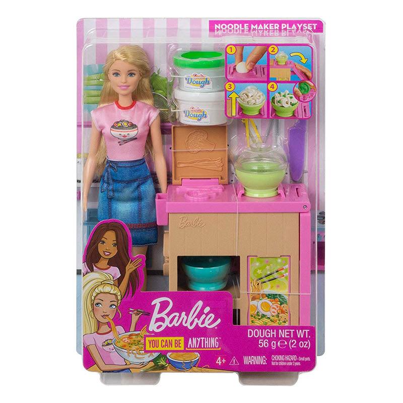 Barbie Noodle Bar Playset with Blonde Doll Workstation Accessories