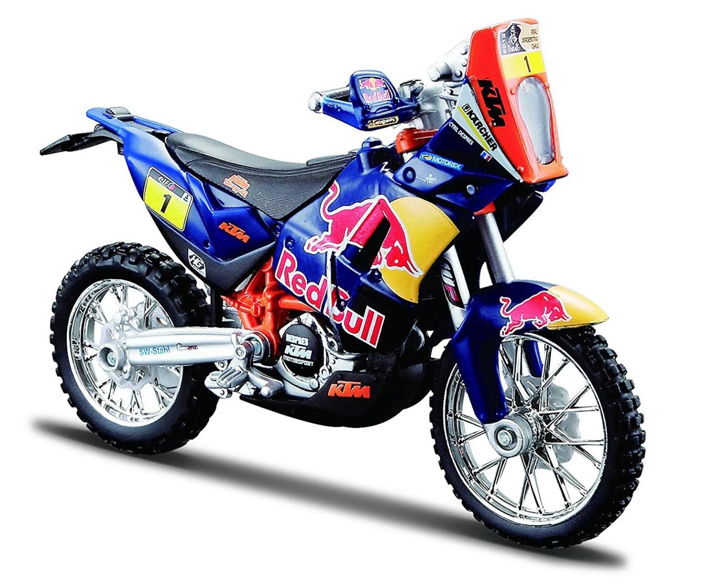 Bburago Die-Cast 1:18 Scale KTM 450 Dakar Rally Motorcycle (Blue) for Ages 5+
