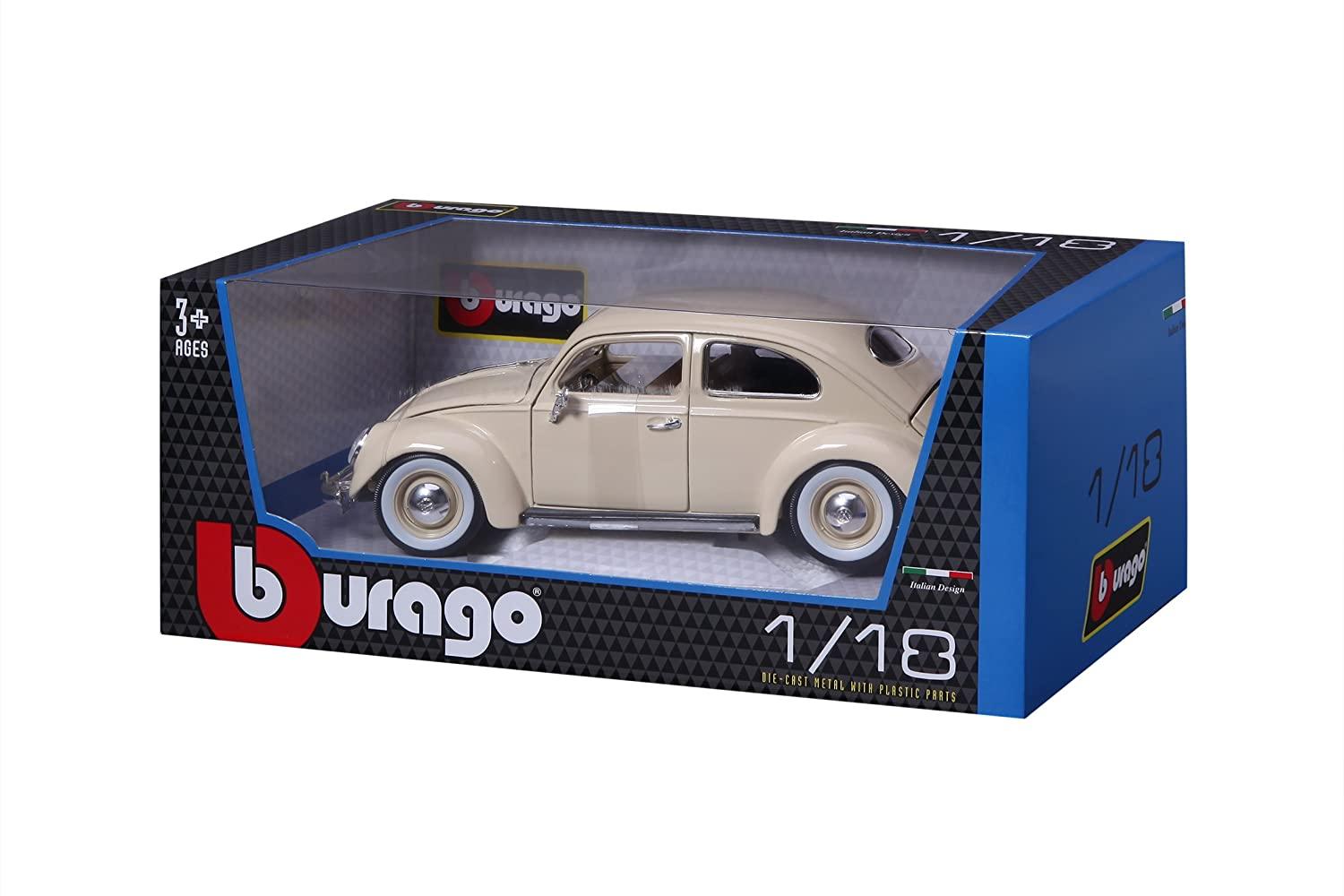Bburago Die-Cast 1:18 Scale Volkswagen Kafer Beetle 1955 (Grey) for Ages 5+