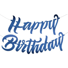 PartyCorp Blue Cursive Happy Birthday Alphabet Letter Banner Decoration Set