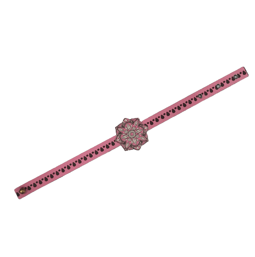 Canvas Design Mandala Pink Rakhi/Band For Kids Ages 3-12 Years