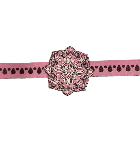 Canvas Design Mandala Pink Rakhi/Band For Kids Ages 3-12 Years