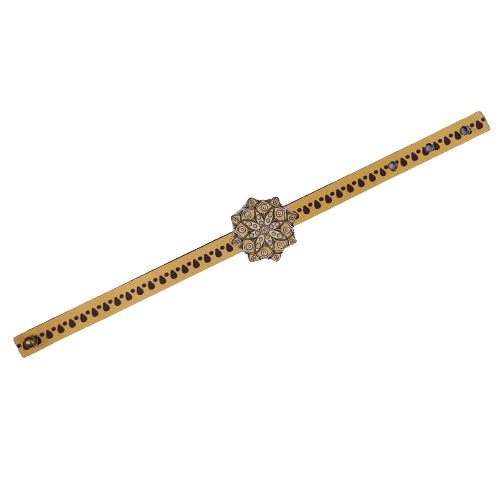 Canvas Design Mandala Yellow Rakhi/Band For Kids Ages 3-12 Years