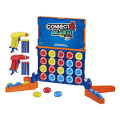 Connect 4 Blast! Game; Powered by Nerf; Includes Nerf Blasters and Nerf Foam Darts; Game For Kids Ages 8 and Up
