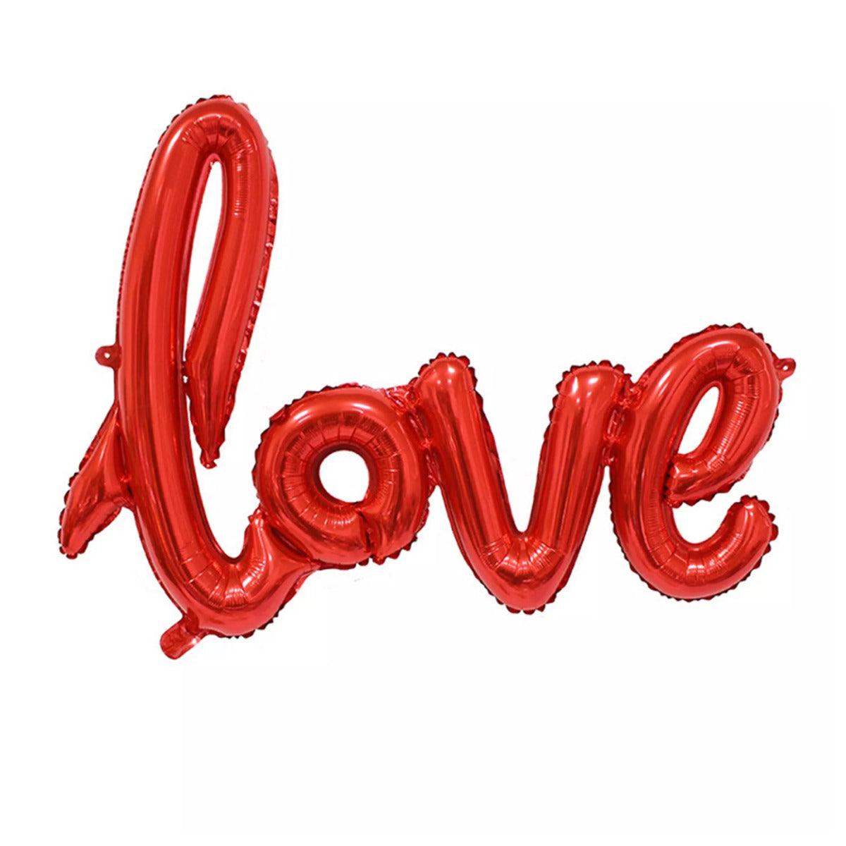 PartyCorp Red Cursive Big Love Alphabet/Letter Foil Balloon Banner Decoration Set