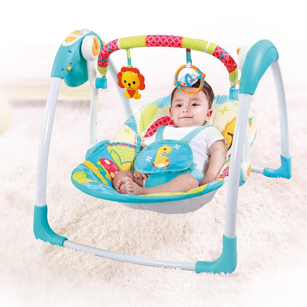 Mastela Deluxe Portable Swing Aqua - For Ages 0-2 Years