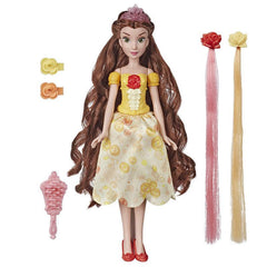 Disney Hair Style Creations Belle Fashion Doll, Hair Styling Play Toy with Brush,Hair Clips,Hair Extensions