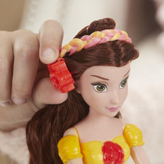 Disney Hair Style Creations Belle Fashion Doll, Hair Styling Play Toy with Brush,Hair Clips,Hair Extensions