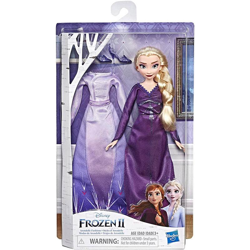 Disney Frozen Arendelle Fashions Elsa Fashion Doll, 2 Outfits, Purple Nightgown and Dress Inspired by Disney's Frozen 2