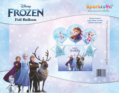 Disney Frozen Happy Birthday Set - Pack of 6 - 3 Round and 1 Banner and 2 Star