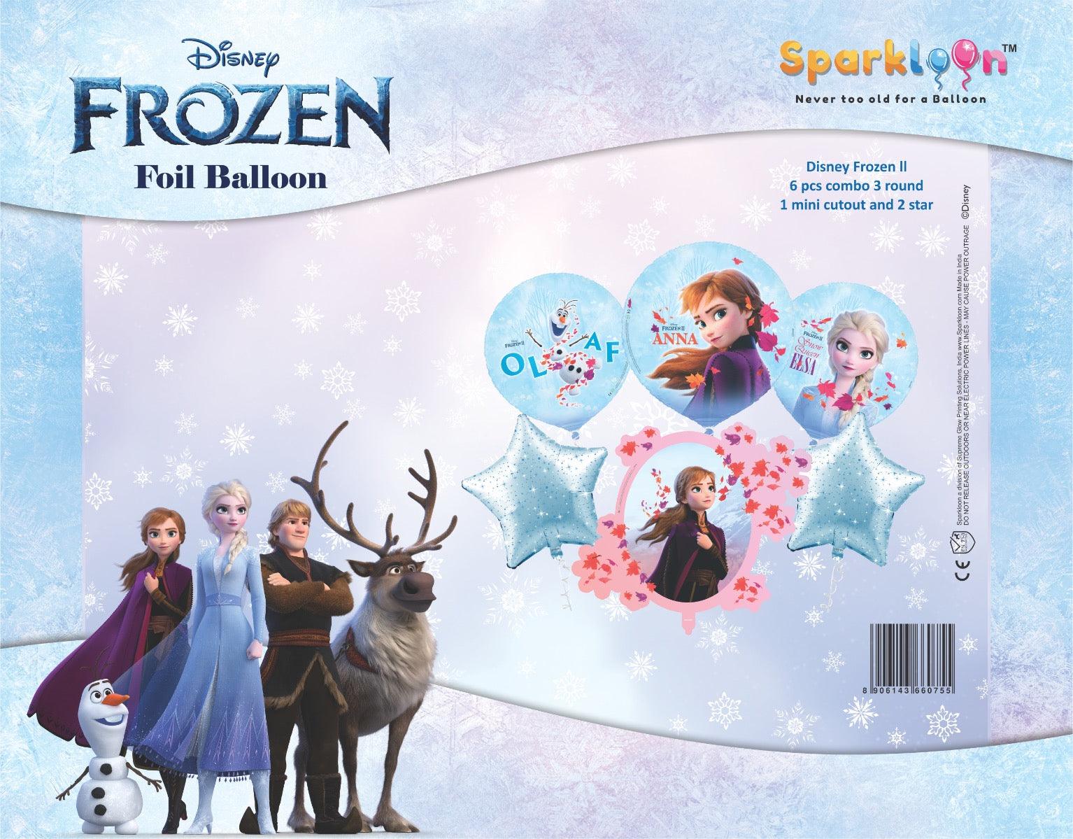 Disney Frozen Happy Birthday Set - Pack of 6 - 3 Round and 1 Mini Cutout and 2 Star