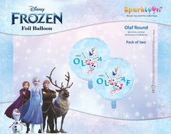 Disney Frozen Olaf Round Foil Balloon, Pack of 2