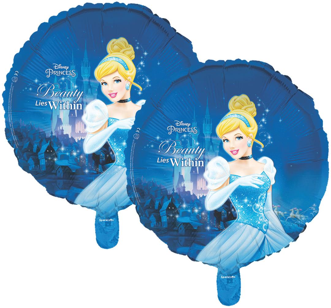 Disney Princess Cinderella Set, Pack of 5 Foil Balloons - 2 Round, 1 Mini Cutout and 2 Heart