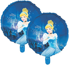 Disney Princess Cinderella Set, Pack of 5 Foil Balloons - 2 Round, 1 Mini Cutout and 2 Heart