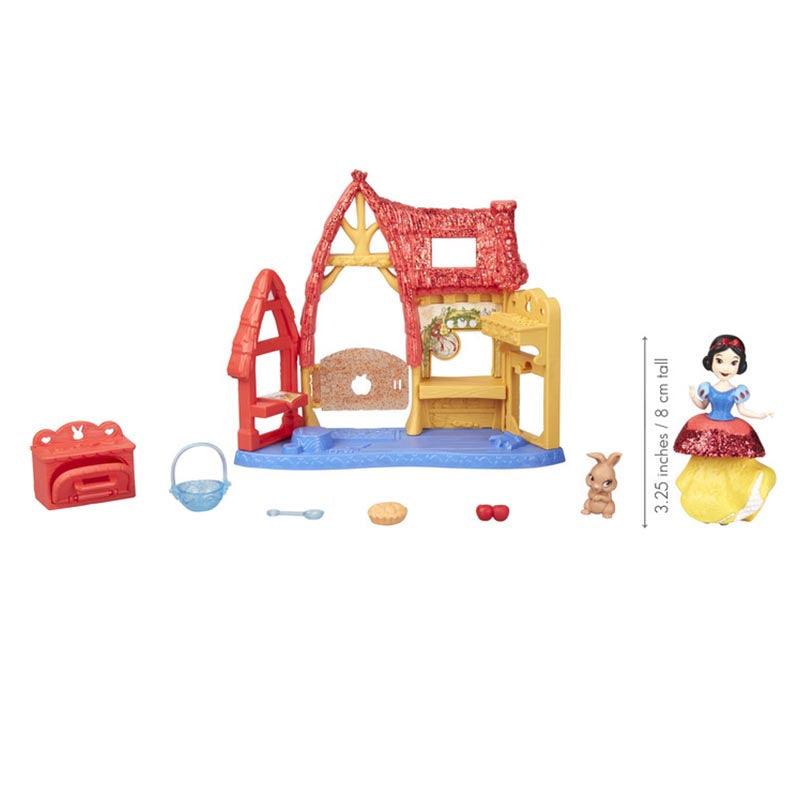 Disney Princess Cottage Kitchen and Snow White Doll, Royal Clips Fashion, One-Clip Skirt