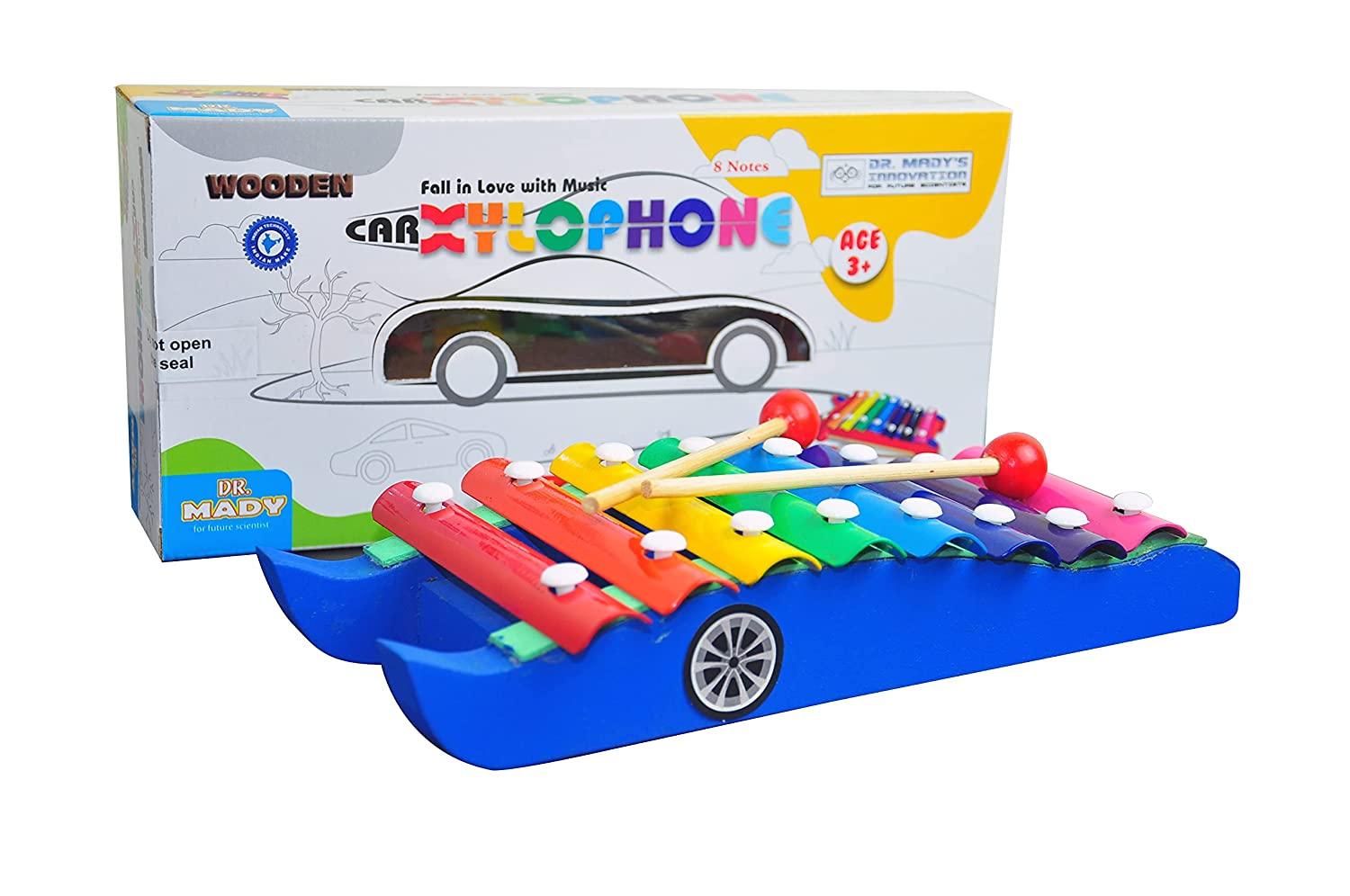 Dr. Mady Wooden Car Xylophone, Multicolor
