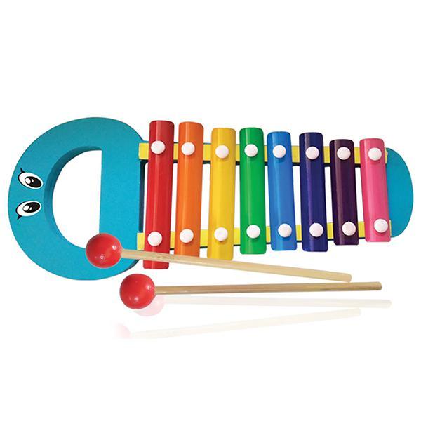 Dr. Mady Wooden Caterpiller Xylophone, Multicolor
