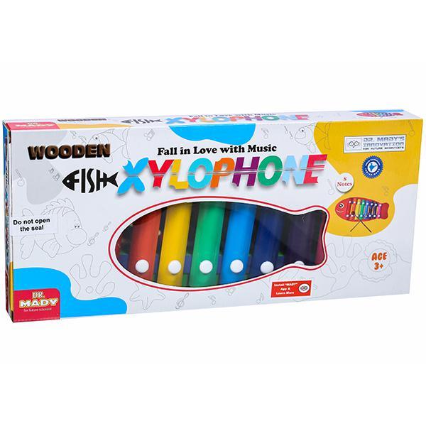 Dr. Mady Wooden Fish Xylophone, Multicolor