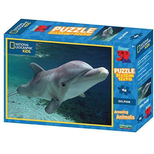 Prime 3D National Geographic Dolphin Super 3D Puzzle - (48 Pieces)