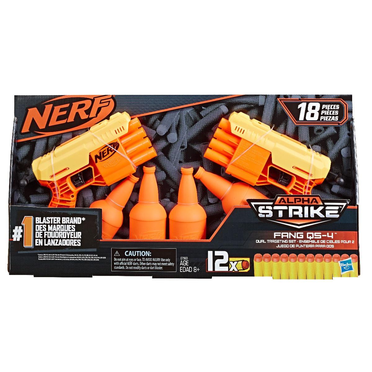 Nerf Fang QS-4 Dual Targeting Set, 2 Toy Blasters, 4 Half-Targets, 12 Darts