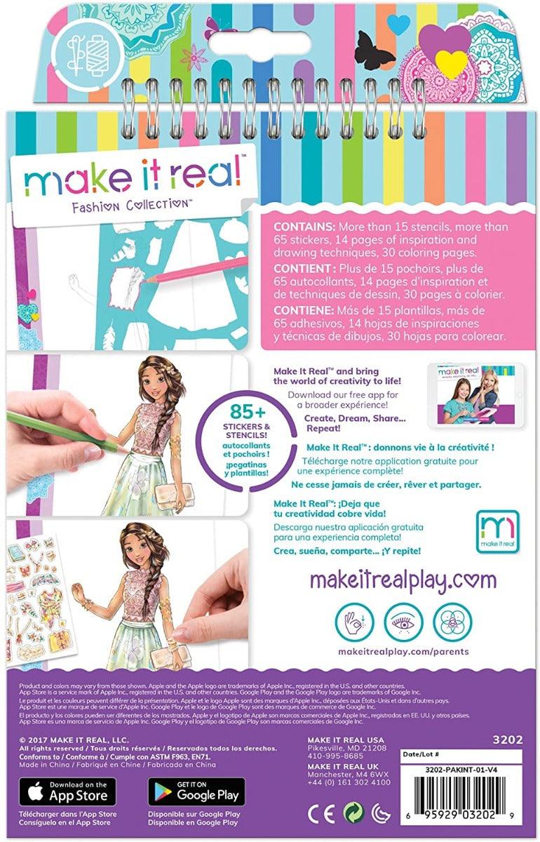 Make It Real Fashion Design Sketchbook: Blooming Creativity Multicolor