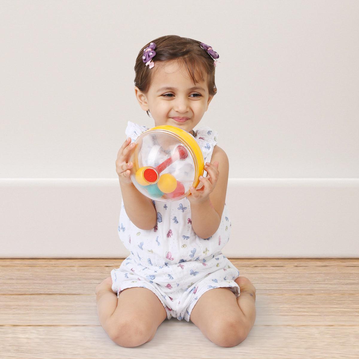 Ok Play Babee Ball, Indoor And Outdoor, Ball For Kids Girls And Boys, Plastic, Multicolor, 0 To 2 Years