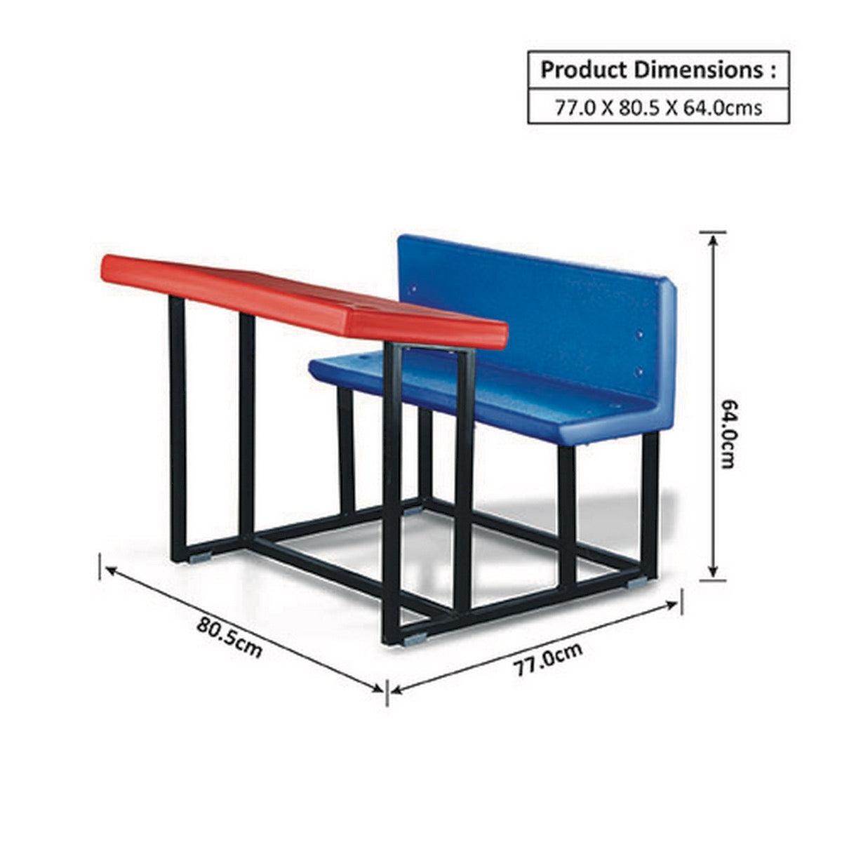 Ok Play Double Team Desk, Attached Chair And Table, Perfect For Home And School, Blue & Red, 5 to 10 Years