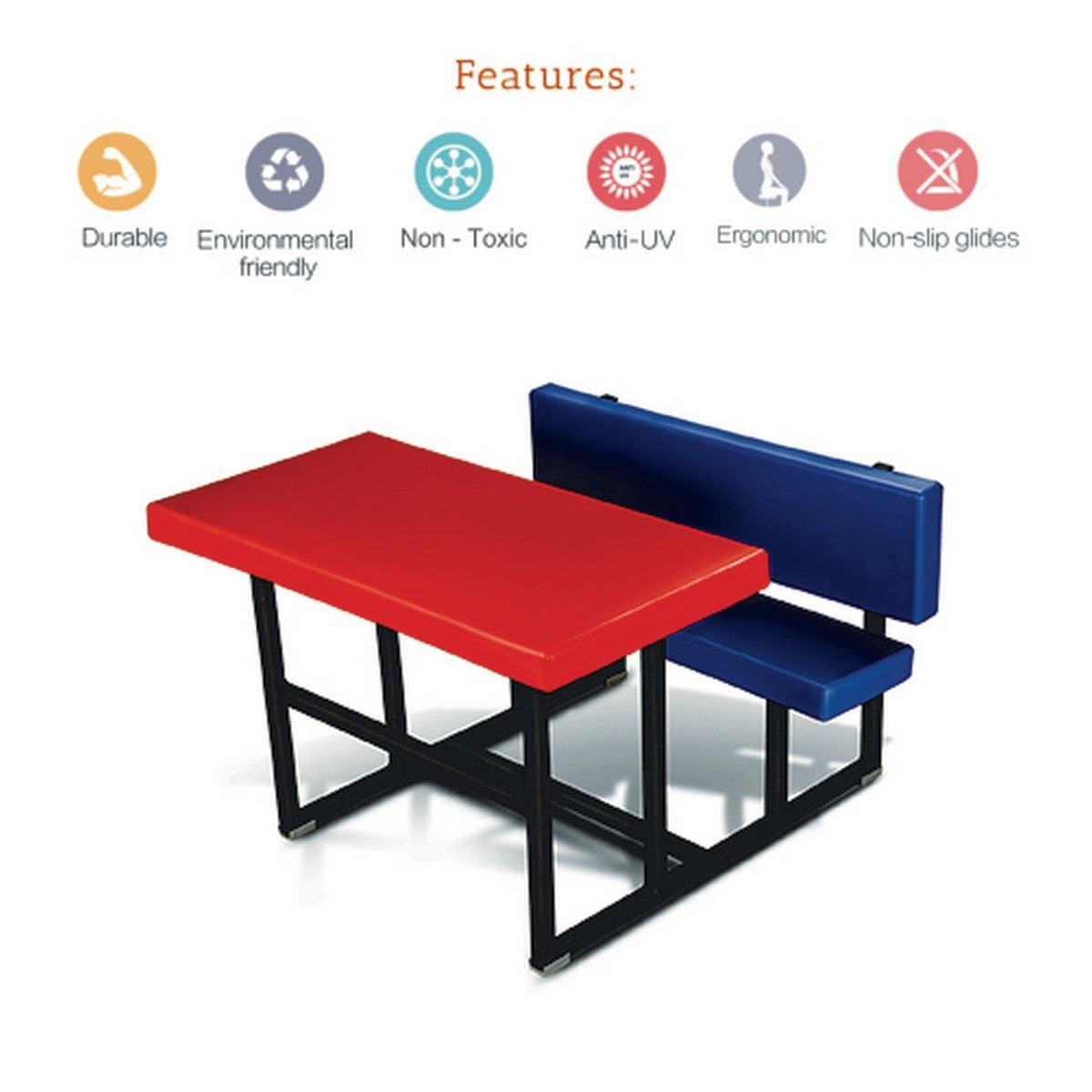Ok Play Dual Desk, Chair And Table, Perfect For Home And School, Red & Blue, 5 to 10 Years