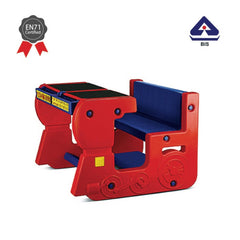 Ok Play Fun On Wheel, Double Desk N Chair Set For Kids, Perfect For Home And School, Red & Blue, 2 to 4 Years