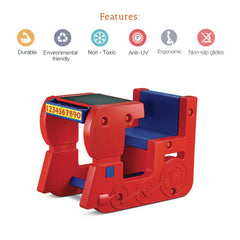 Ok Play Fun On Wheels Single, Chair And Table, Perfect For Home And School, Red & Blue, 2 to 4 Years