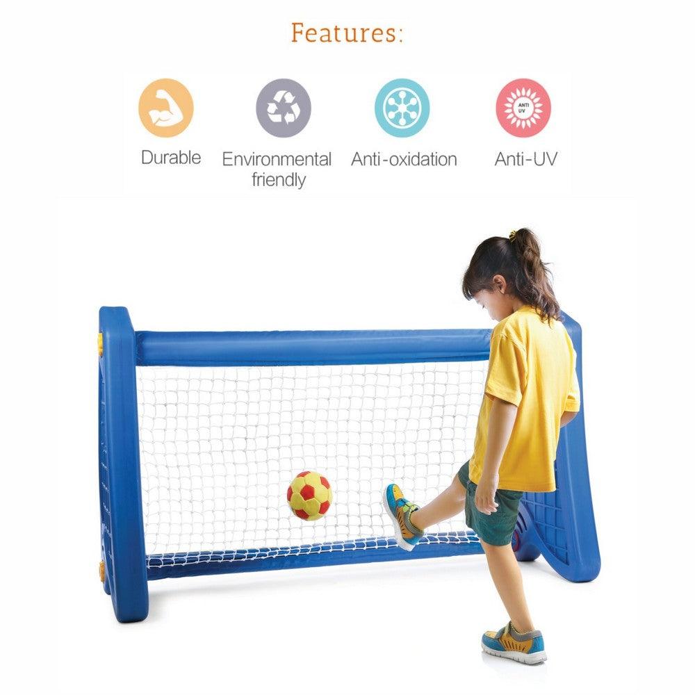 Ok Play Goal Post, Portable Soccer Goals, Quick Setup Easy Folding Storage,Plastic Soccer Goal Post For Kids, Blue, 5 To 10 Years