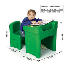 Ok Play Little Master Green Chair & Table Set For Kids, Perfect For Home And School, Green, 2 to 4 Years