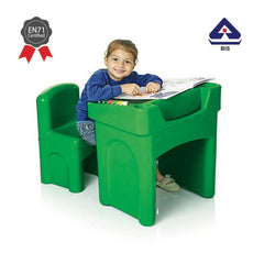 Ok Play Little Master Green Chair & Table Set For Kids, Perfect For Home And School, Green, 2 to 4 Years
