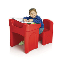Ok Play Little Master Red Chair & Table Set For Kids, Perfect For Home And School, Red, 2 to 4 Years