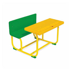 Ok Play Little Scholars, Desk ‚Äö√Ñ√≤N' Chair Arrangement For 8 Children, Perfect For Home And School, Yellow & Green, 5 to 10 Years
