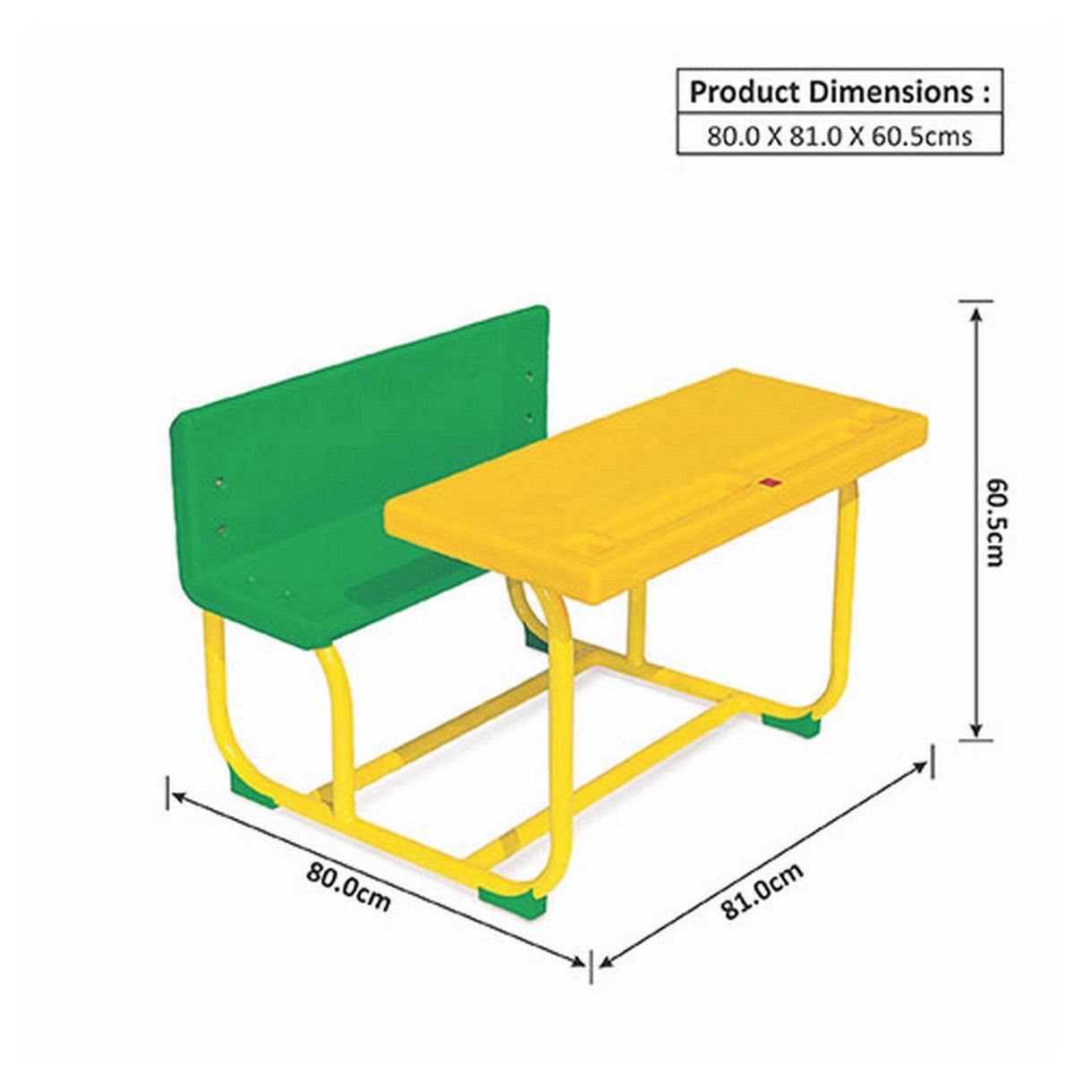 Ok Play Little Scholars, Desk ‚Äö√Ñ√≤N' Chair Arrangement For 8 Children, Perfect For Home And School, Yellow & Green, 5 to 10 Years