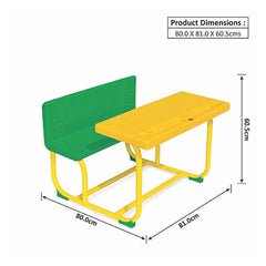 Ok Play Little Scholars, Desk ‚Äö√Ñ√≤N' Chair Arrangement For 8 Children, Perfect For Home And School, Yellow & Green, 5 to 10 Years