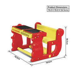 Ok Play Play Pet Double, Chair ‚Äö√Ñ√≤N' Desk Set For Kids, Perfect For Home And School, Red & Yellow, 2 to 4 Years