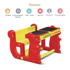 Ok Play Play Pet Double, Chair ‚Äö√Ñ√≤N' Desk Set For Kids, Perfect For Home And School, Red & Yellow, 2 to 4 Years
