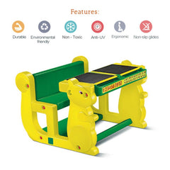 Ok Play Play Pet Double, Chair ‚Äö√Ñ√≤N' Desk Set For Kids, Perfect For Home And School, Yellow & Green, 2 to 4 Years